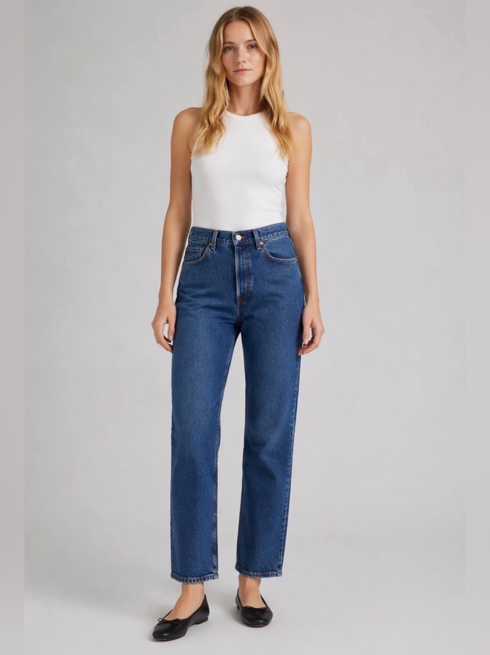 Levi’s Ribcage Straight Ankle Dark Wash Jeans